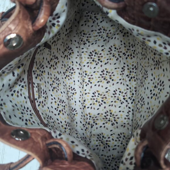 Le Tanneur Brown Crocodile Leather Handbag - Picture 8 of 9